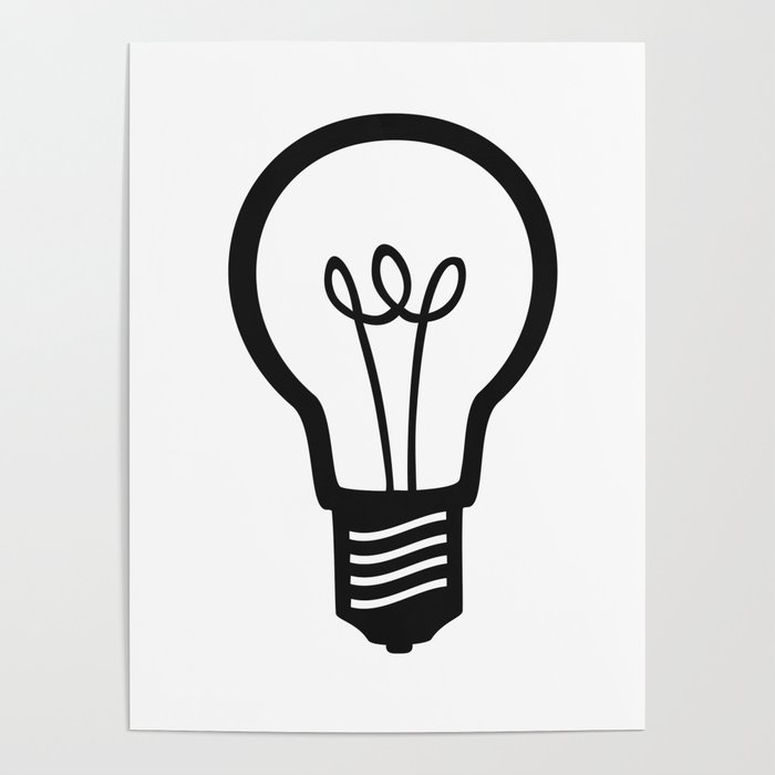 simple light bulb drawing with stuff inside