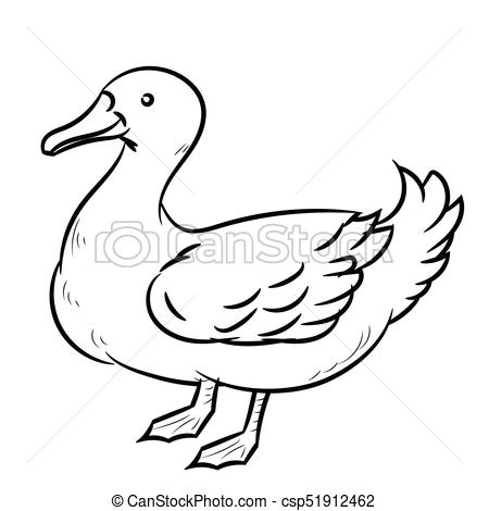 450x470 Line Drawing Of Duck Simple Line Vector Hand Drawn Sketch - Simple Line Drawing