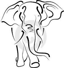 218x231 How To Draw Animals Elephant Tattoos, Tribal - Simple Line Drawing Elephant
