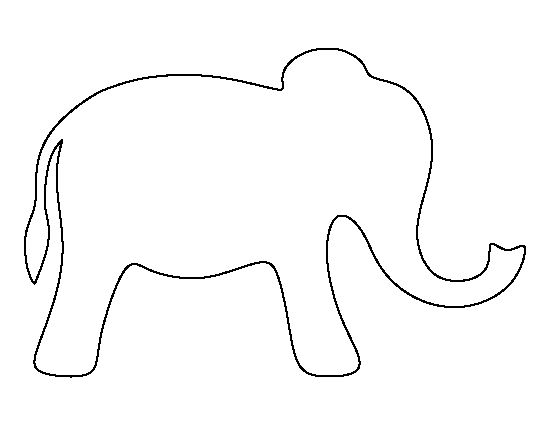 550x425 Elephant Outline Printable - Simple Line Drawing Elephant