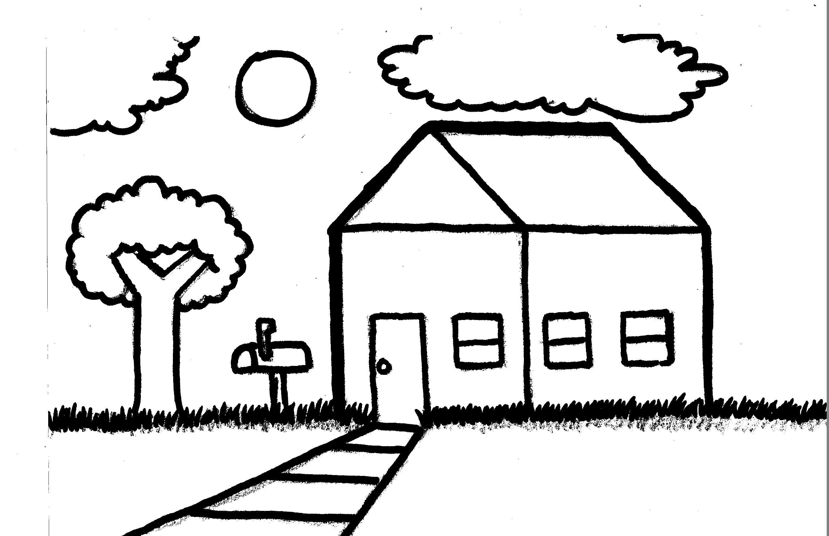 Simple Line Drawing Of A House at PaintingValley.com | Explore