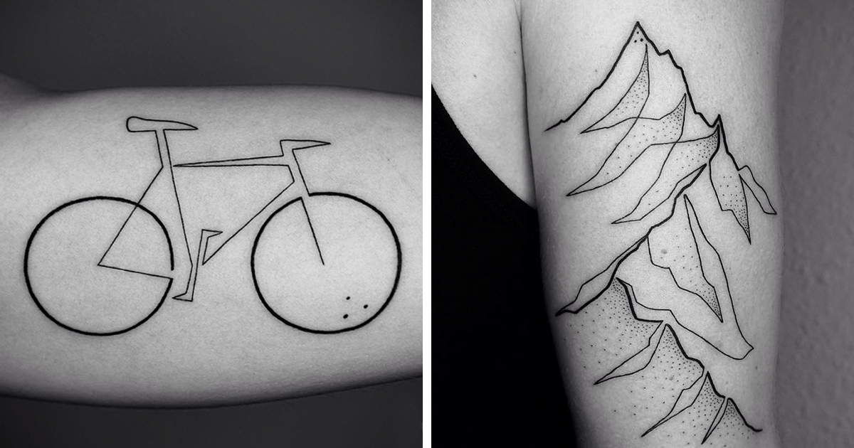1200x630 Minimalist Single Line Tattoos - Simple Line Drawing Tattoos