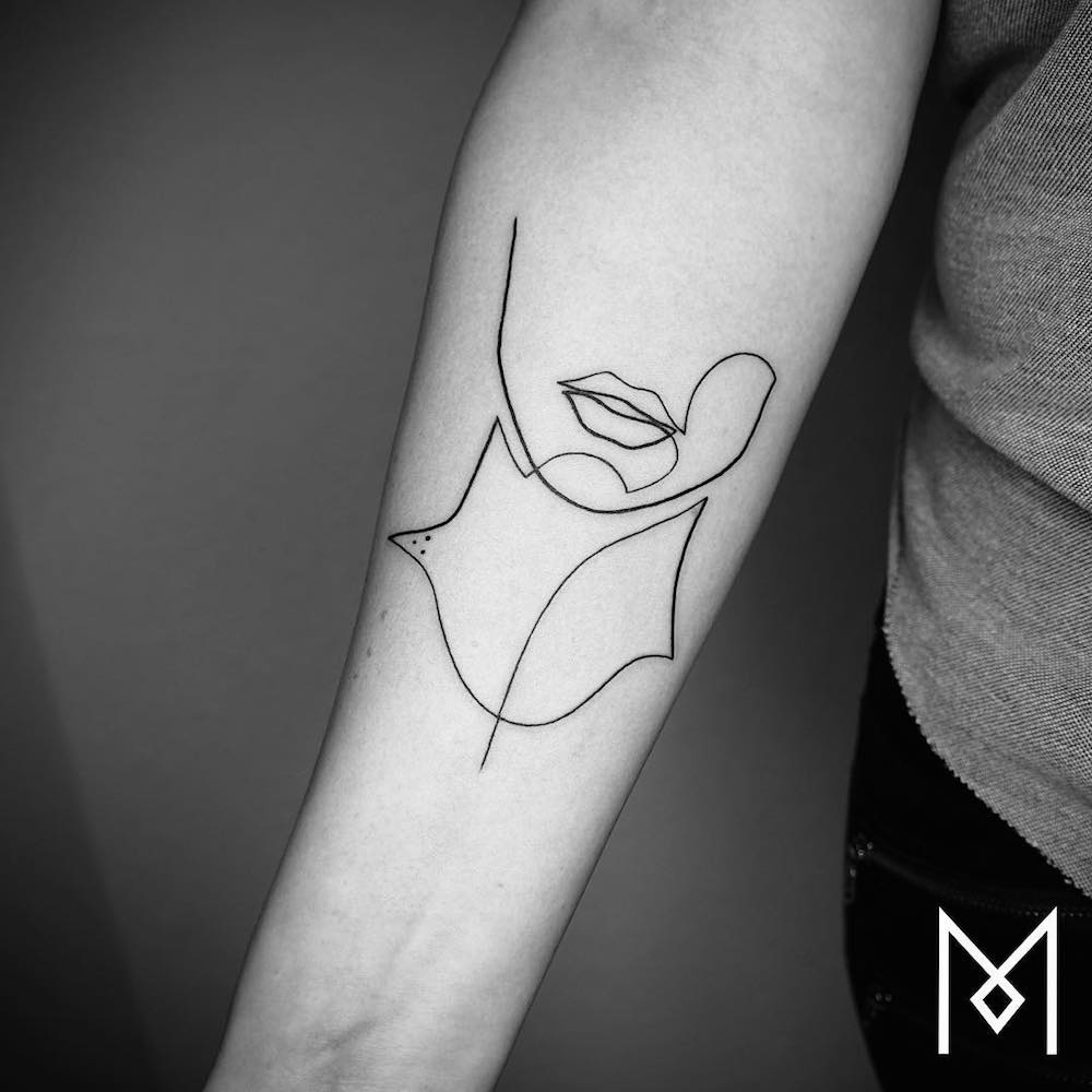 1000x1000 minimalistic one line tattoos - Simple Line Drawing Tattoos