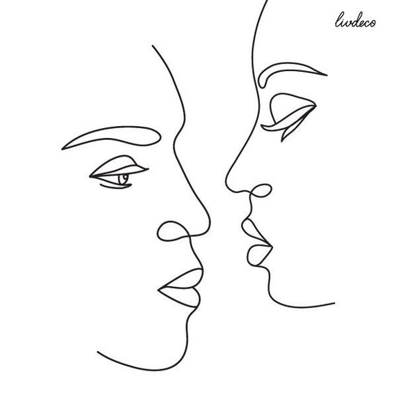 570x570 Personalized Tattoo Line Drawing Custom Portrait Etsy - Simple Line Drawing Tattoos