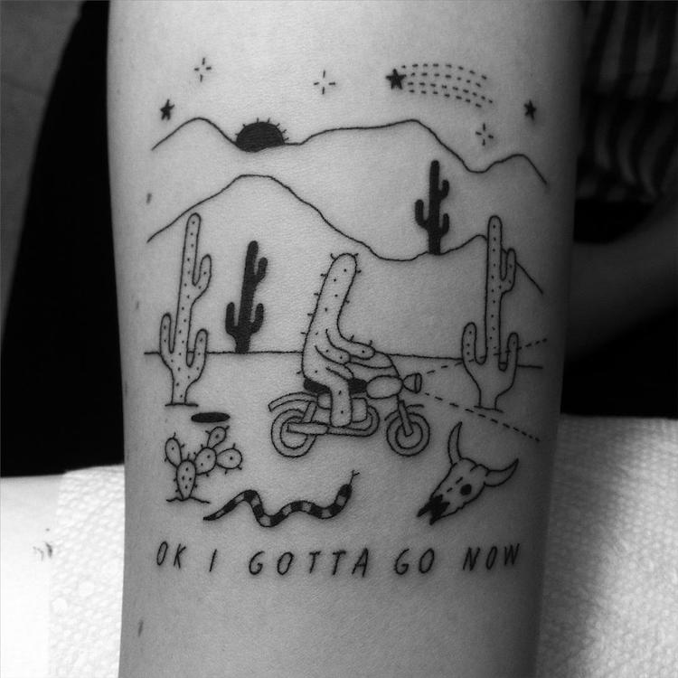 750x750 Funny Tattoos - Simple Line Drawing Tattoos