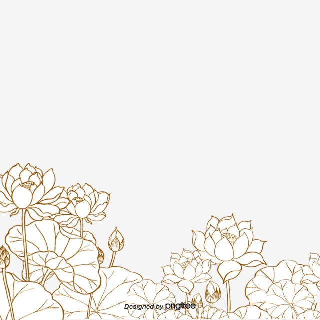 640x640 Simple Line Drawing Of Lotus Elements In Ponds, Cartoon, Cartoon - Simple Line Drawing Tree