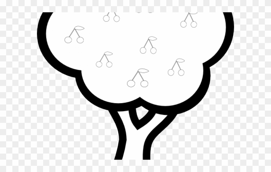 880x560 Cherry Blossom Clipart Outline - Simple Line Drawing Tree