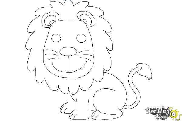 600x400 How To Draw A Lion For Kids - Simple Lion Drawing