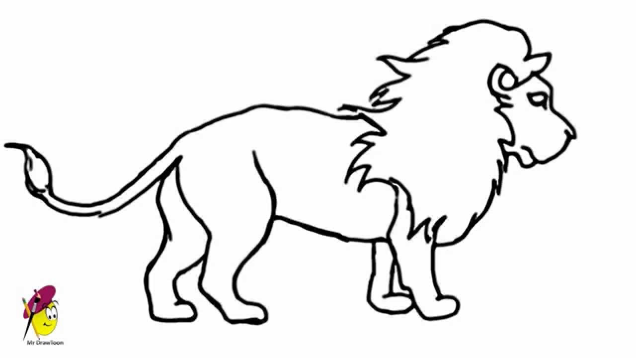 1280x720 Lion - Simple Lion Drawing
