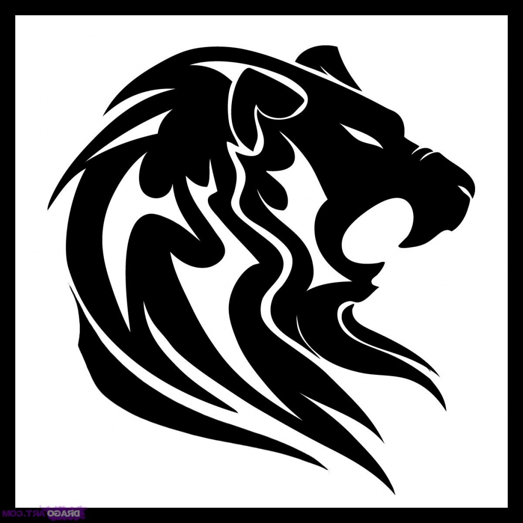 1024x1024 how to draw a tribal lion simple lion head drawing how to draw - Simple Lion Head Drawing