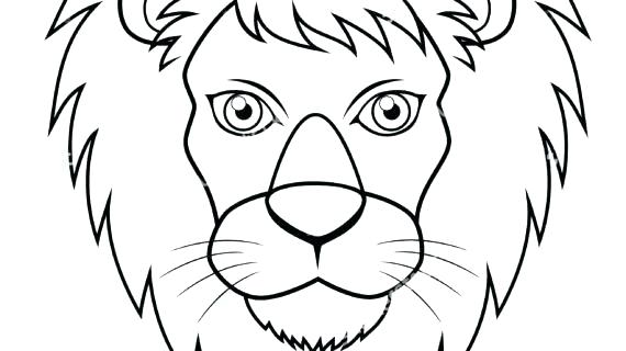 570x320 simple lion drawing simple lion basic lion head drawing - Simple Lion Head Drawing