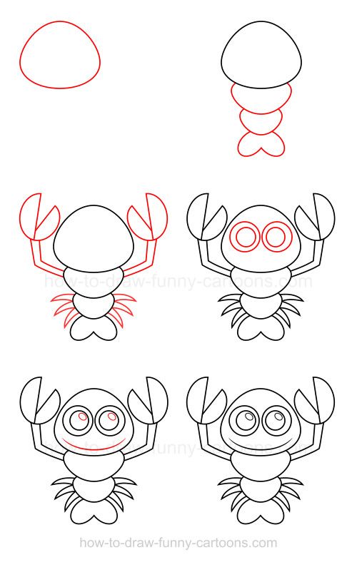 500x795 how to draw a lobster in how to draw drawings, drawing - Simple Lobster Drawing