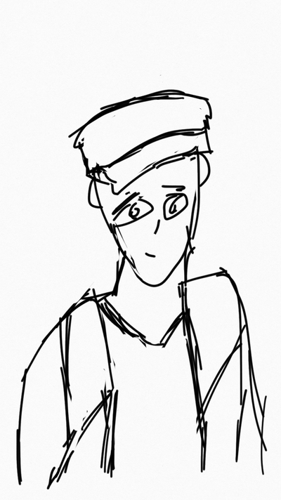 400x712 Simple Man In A Jacket - Simple Man Drawing