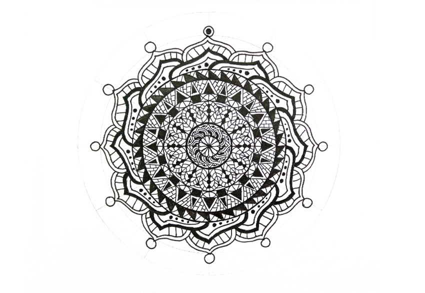 850x587 easy mandala drawings how to draw mandala - Simple Mandala Drawing