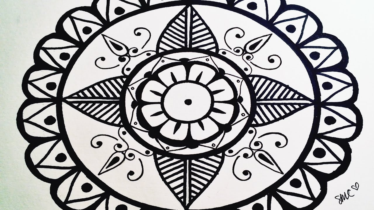 1280x720 mandala draw a very simple mandala for beginners step - Simple Mandala Drawing