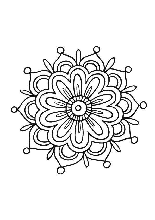 595x842 Simple Mandala Drawing - Simple Mandala Drawing