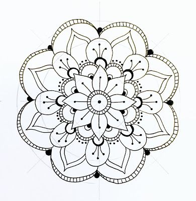390x400 Step - Simple Mandala Drawing