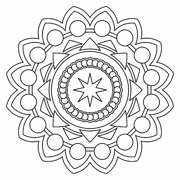 600x600 Coloring Pages For Stress Relief Inspirational Photos Simple - Simple Mandala Drawing