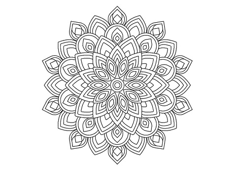 487x350 draw simple mandala with rotate tool in illustrator - Simple Mandala Drawing
