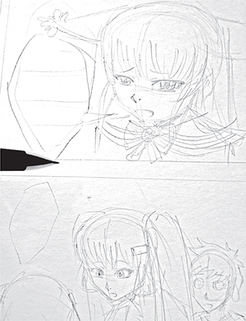 350x456 the manga drawing process - Simple Manga Drawings