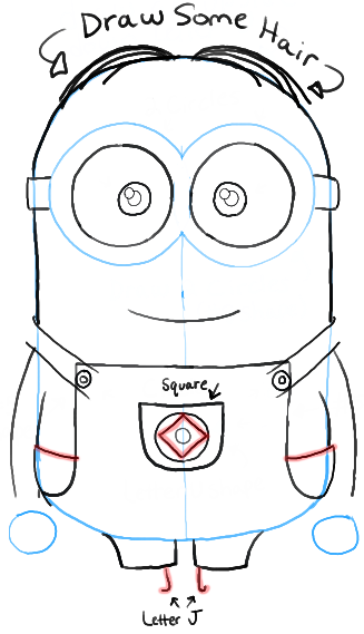 327x569 How To Draw Minions From Despicable Me How To Draw Dat - Simple Minion Drawing