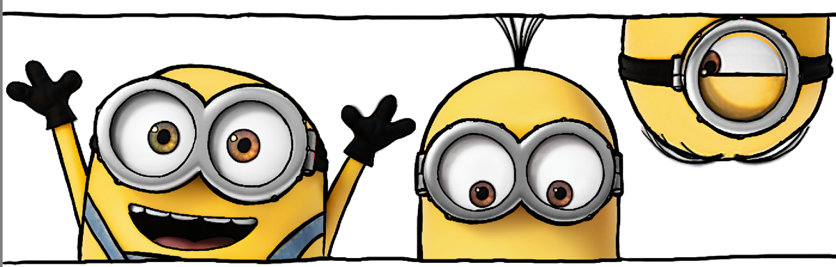 1200x384 how to draw bob kevin and stuart from the minions movie in simple - Simple Minion Drawing