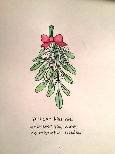 400x534 Don't Know Why I Find This Simple Drawing So Appealing, But I Do - Simple Mistletoe Drawing