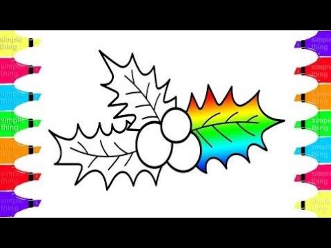480x360 How To Draw Mistletoe Christmas Tree Drawing And Coloring - Simple Mistletoe Drawing