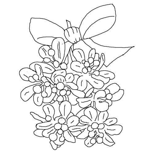 500x500 Simple Mistletoe Coloring Pages - Simple Mistletoe Drawing