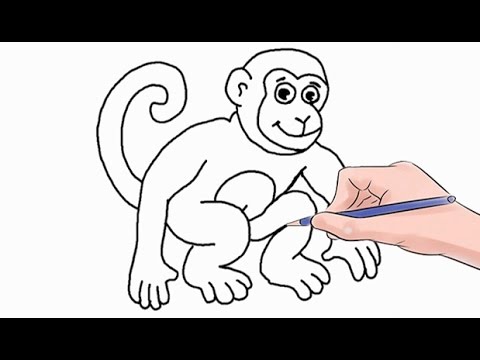 480x360 How To Draw A Monkey Easy Step - Simple Monkey Drawing