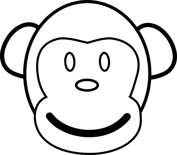 600x527 Monkey Face Clip Art - Simple Monkey Face Drawing