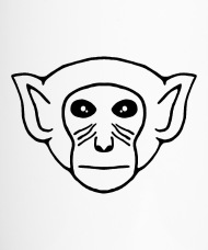 190x228 Monkey Zoo Chimpanzee Monkey Animal Monkey Face Travel Mug - Simple Monkey Face Drawing