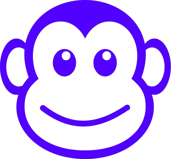 600x556 Funny Monkey Face Simple Path Free Vector In Open Office Drawing - Simple Monkey Face Drawing