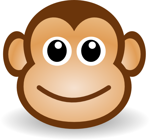600x561 Happy Monkey Face Clip Art - Simple Monkey Face Drawing