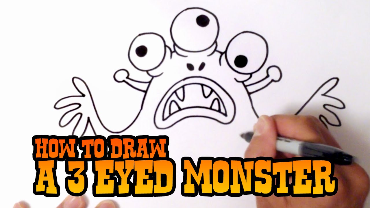 1280x720 How To Draw A Monster - Simple Monster Drawings