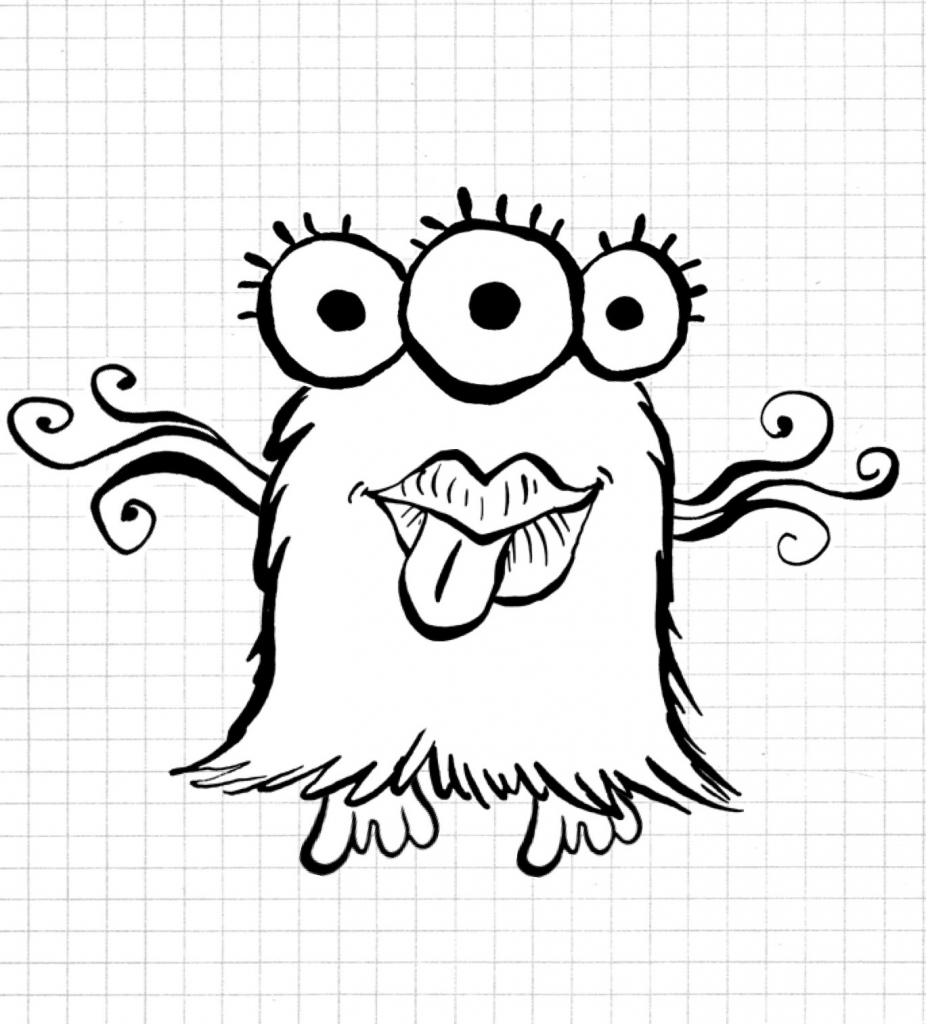 Simple Monster Drawings at PaintingValley.com | Explore collection of ...