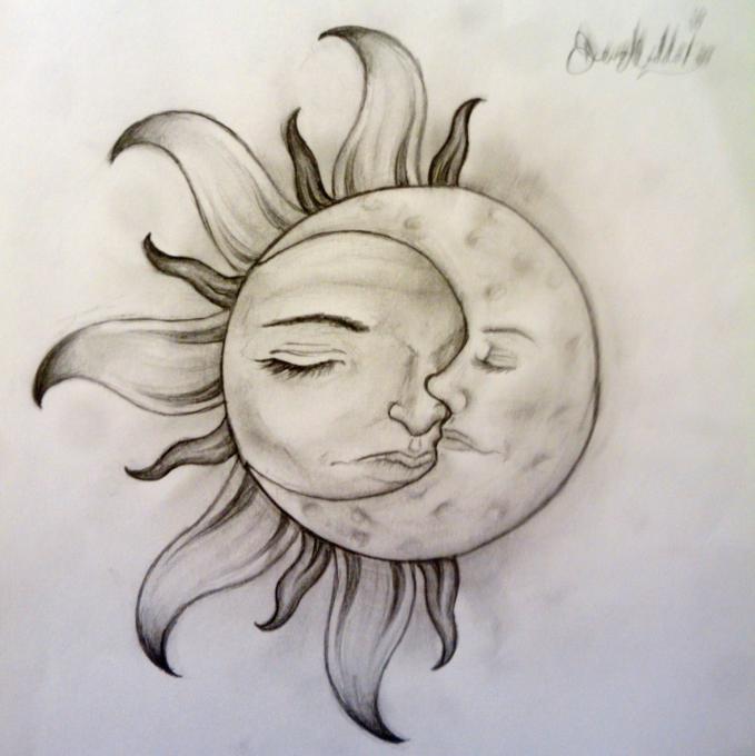679x680 Sun And Moon Nature Drawings Pictures Drawings Ideas For Kids - Simple Moon Drawing