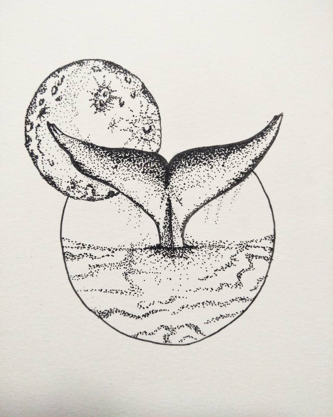 1080x1350 Dots - Simple Moon Drawing