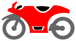 250x137 Simple Motorcycle Drawing Sticker - Simple Motorcycle Drawing