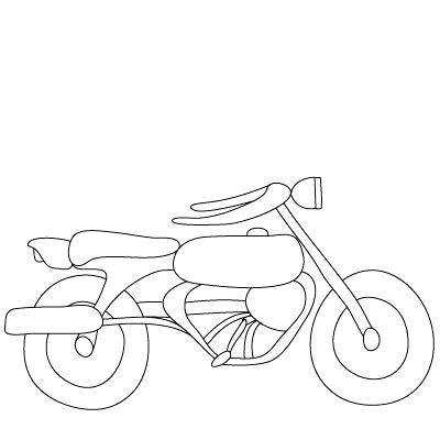400x400 Simple Motorcycle Drawing - Simple Motorcycle Drawing