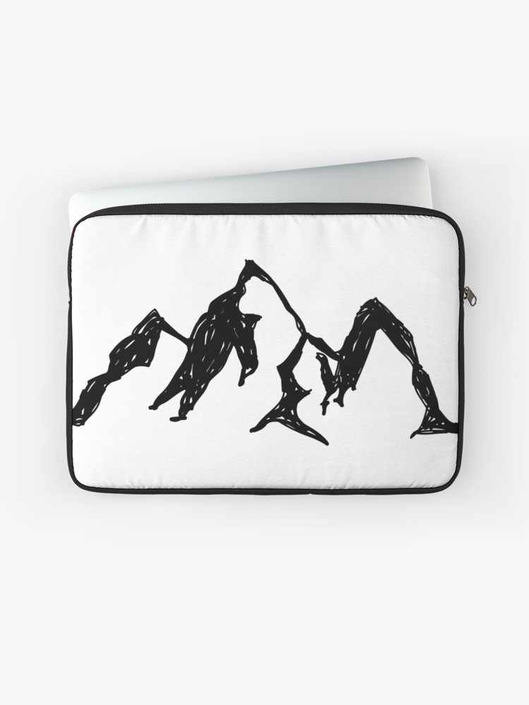 750x1000 Mountains Drawing Simple Laptop Sleeve - Simple Mountain Drawing