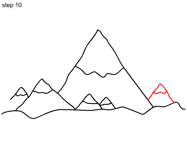 simple mountain range drawing