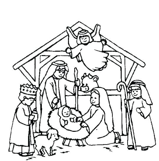 540x546 Stable Coloring - Simple Nativity Drawings