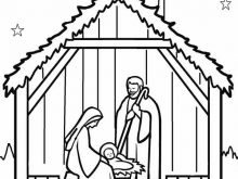 220x165 Nativity Scene For Coloring - Simple Nativity Scene Drawing