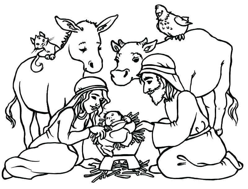 Simple Nativity Scene Drawing at PaintingValley.com ...