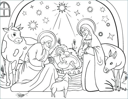 507x392 Simple Nativity Scene - Simple Nativity Scene Drawing