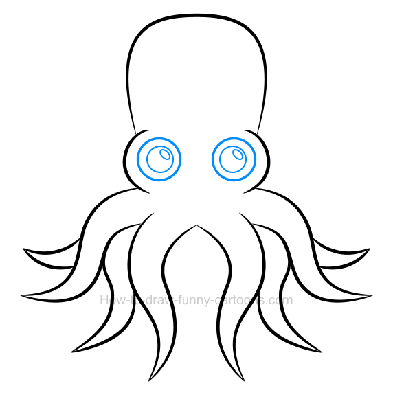 572x581 How To Draw An Octopus Clip Art - Simple Octopus Drawing