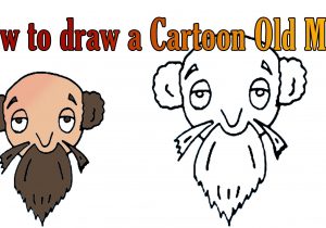 300x210 Old Man Cartoon Drawing Simple Black White Vector Photo - Simple Old Man Drawing