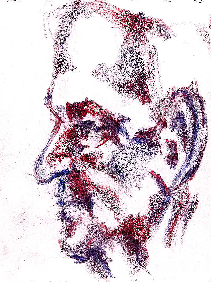 673x900 Old Man Profile Drawing - Simple Old Man Drawing