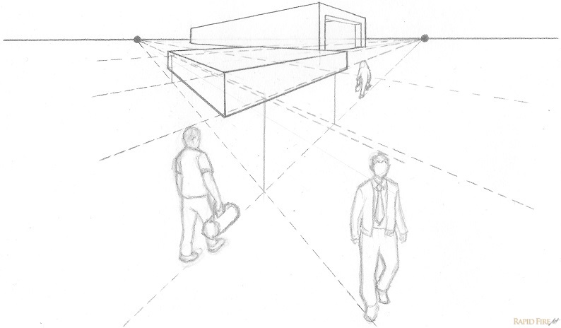 Перспектива рисунок человек